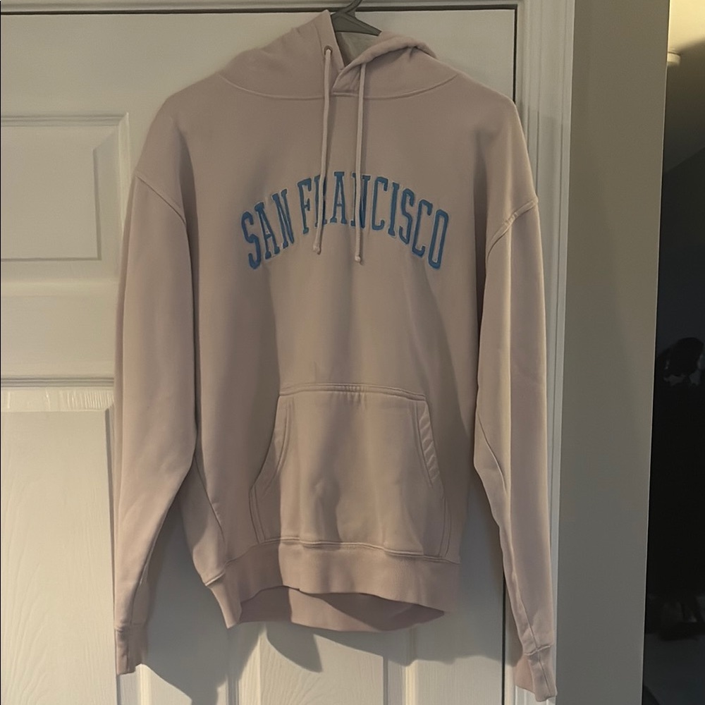 Pink and Blue Sweatshirt with Bold Design